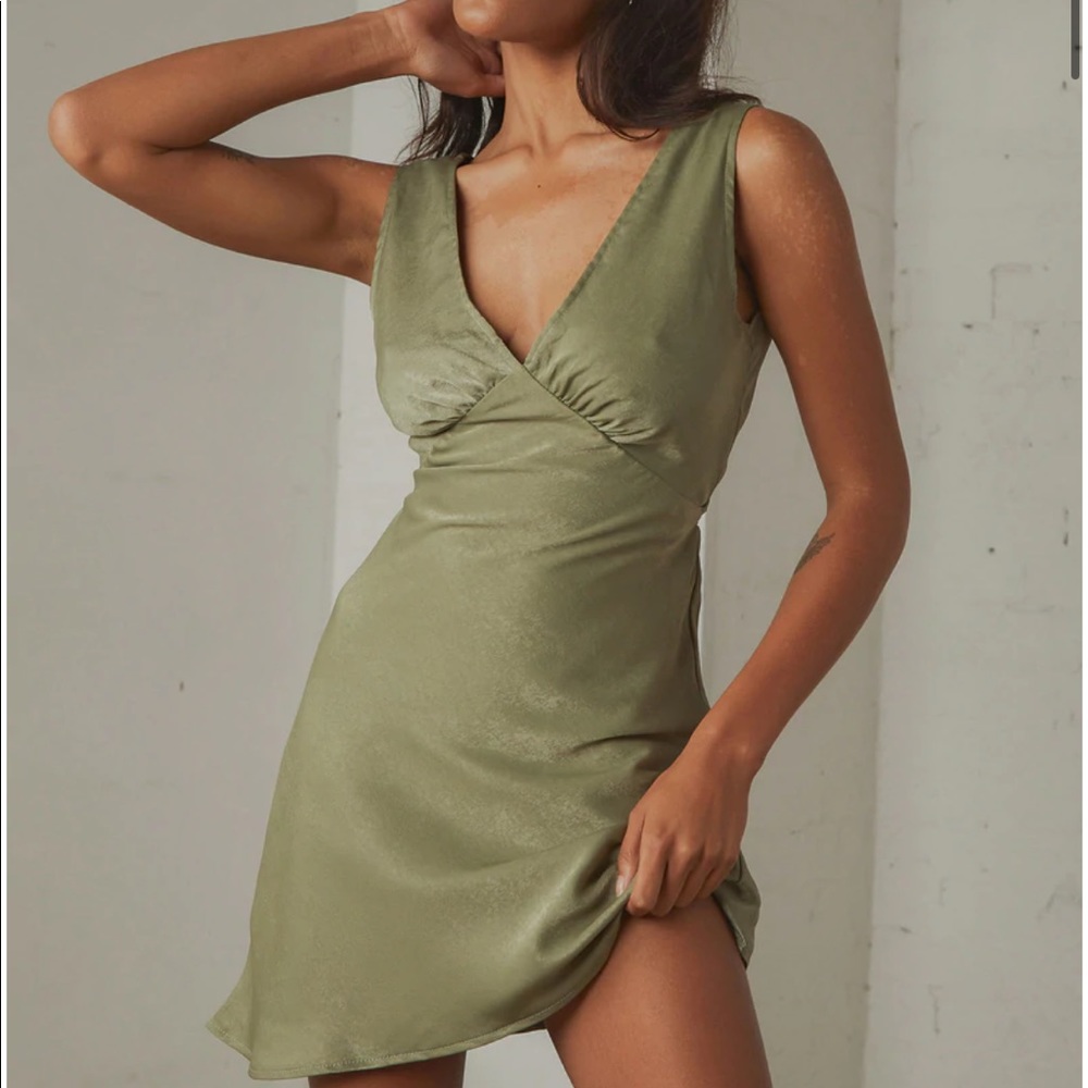 PEPPERMAYO Audrey Vintage Slip Dress - Khaki